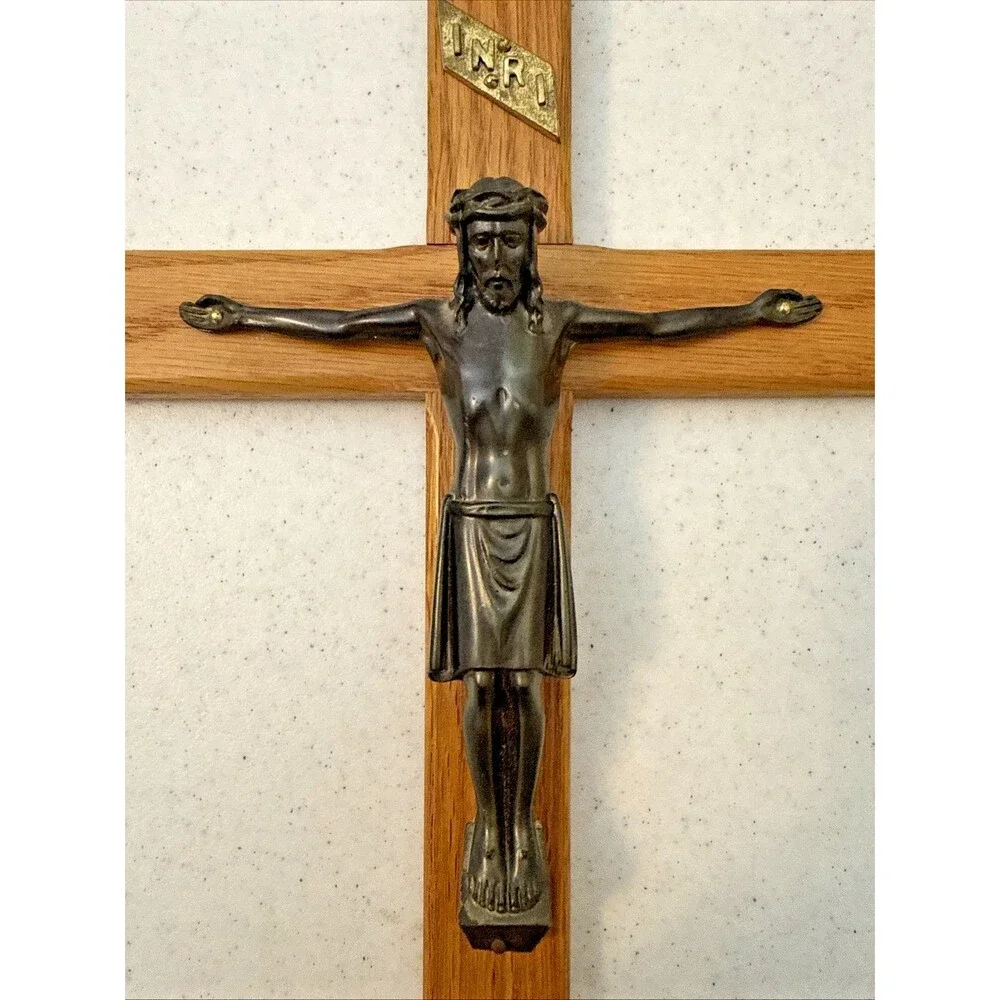 Wooden Wall Crucifix Cross Jesus INRI Religious Catholic Wall Hang